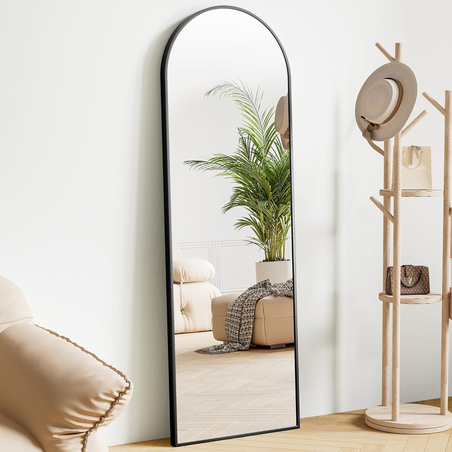 Arch Mirror Leaning - 59 inch gebogen spiegel op volle