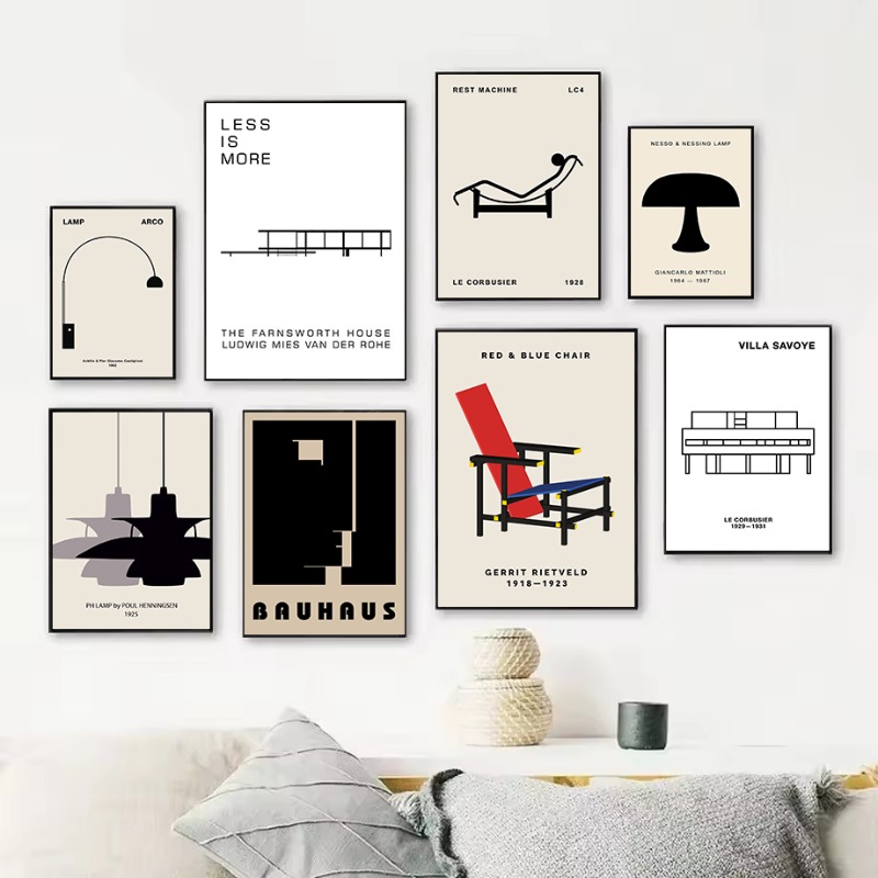 Interior Design Layout - Klassieke Farnsworth House Bauhaus Design abstracte