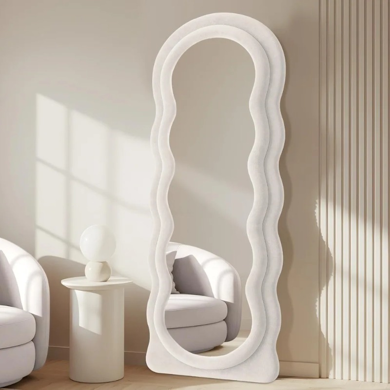 Arch Mirror Leaning - Volledige lengte spiegel 63x24 gebogen golvende
