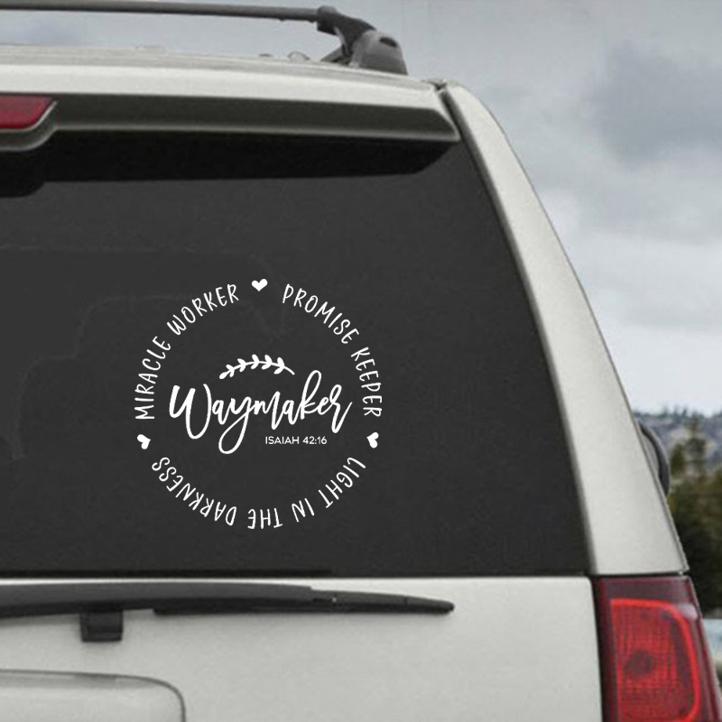 Interior Design Quotes - Waymaker Christian Quote Vinyl Sticker Autoruit