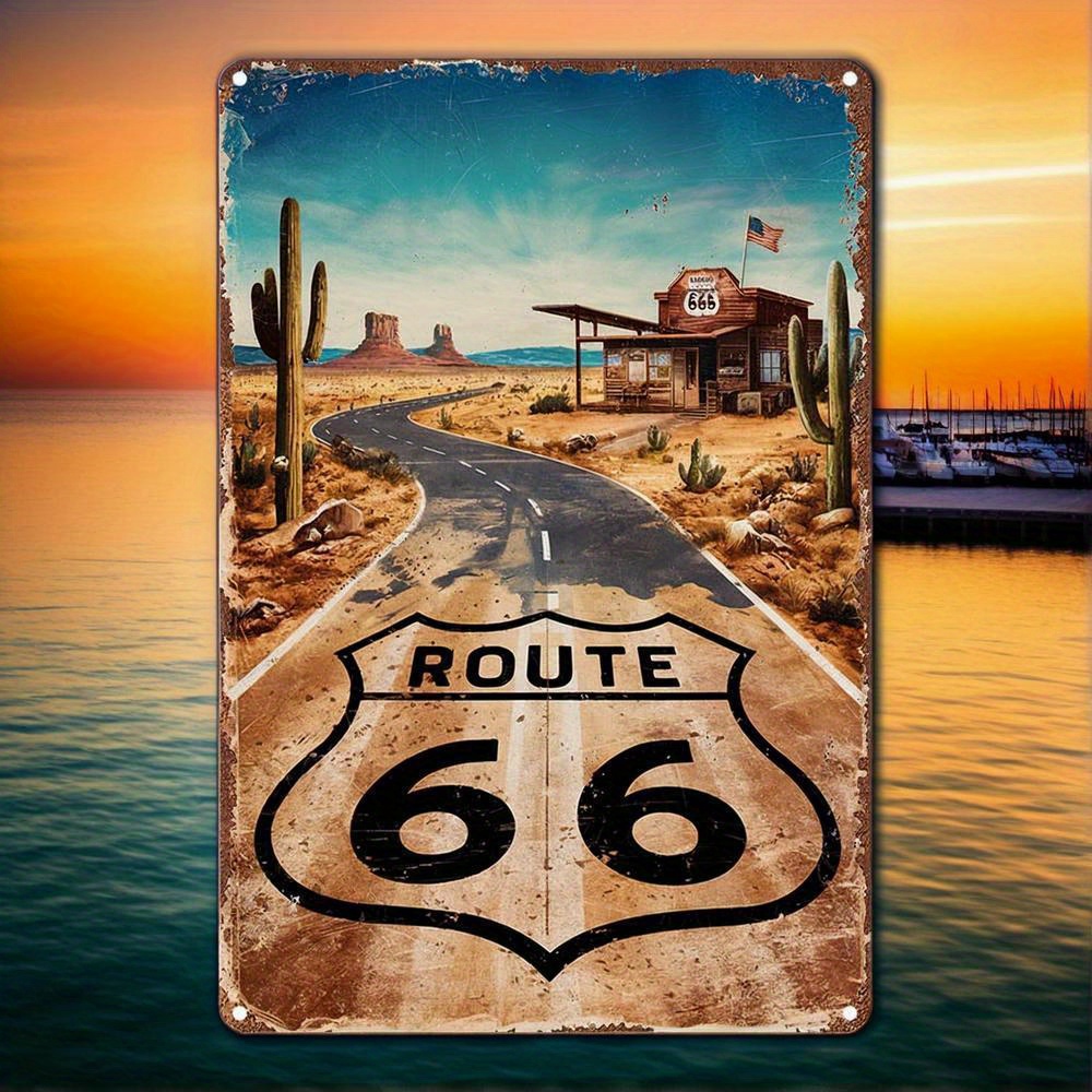Interior Design Kitchen - Vintage Route 66 metalen bord -
