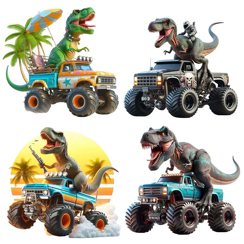 Interior Design Magazine - Tyrannosaurus Dinosaurus Rijden op Monster Truck