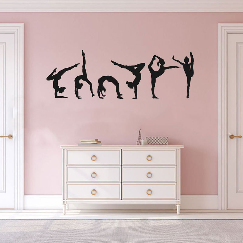 Interior Design Layout - Set van 6 Gymnast Gymnastiek Muursticker