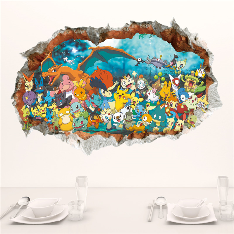 Interior Design Magazine - Cartoon Pokémon Pikachu Muursticker Voor Kinderkamer