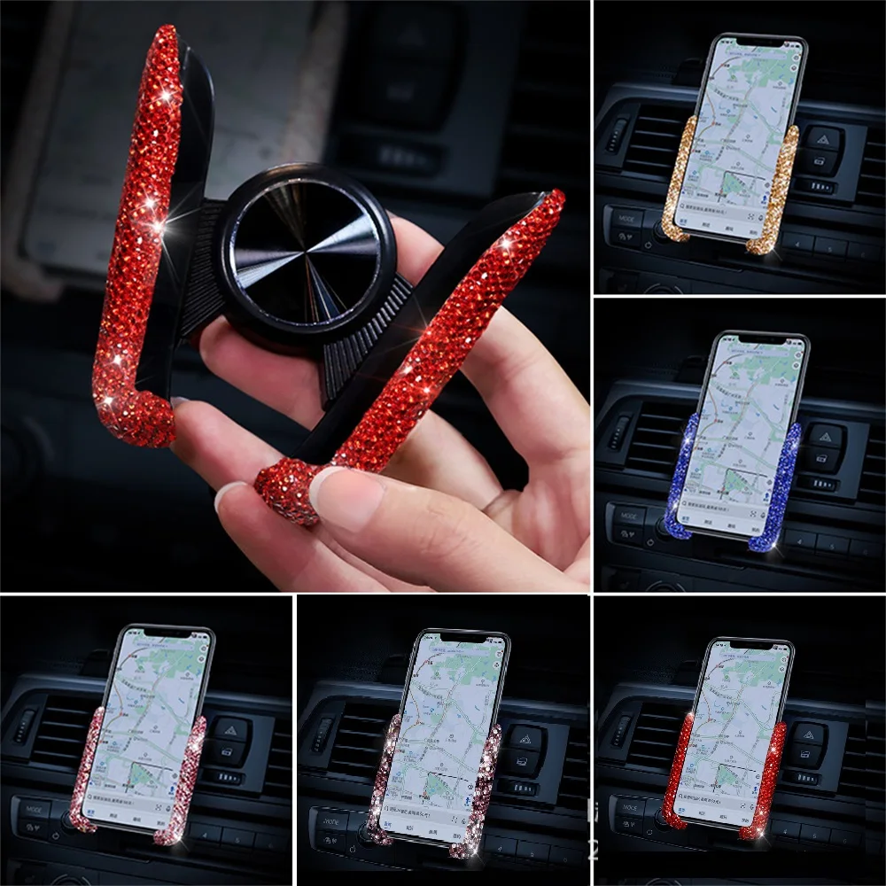 Interior Design Texture - Diamanten auto telefoonhouder strass luchtrooster smartphonehouder