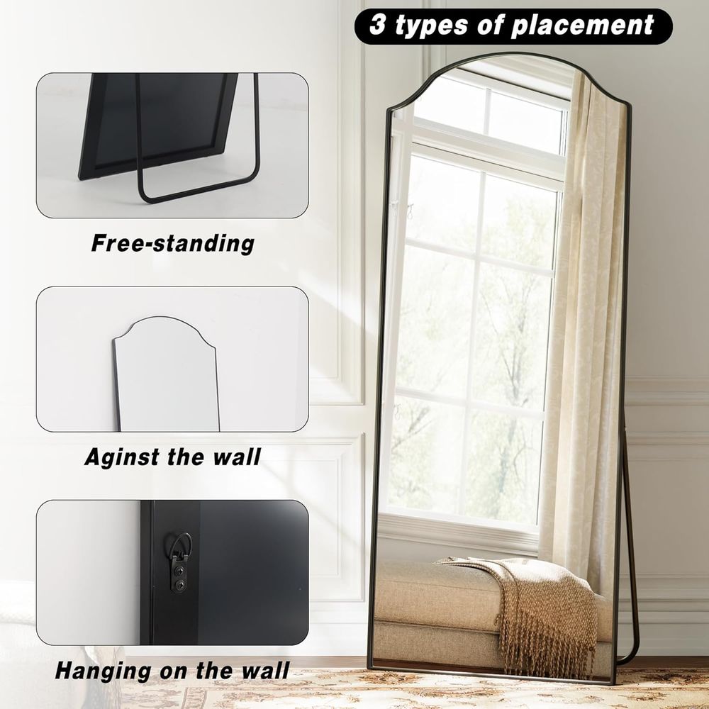 Drievoudig gebogen spiegel op  - Arch Mirror Leaning recensie en prijs