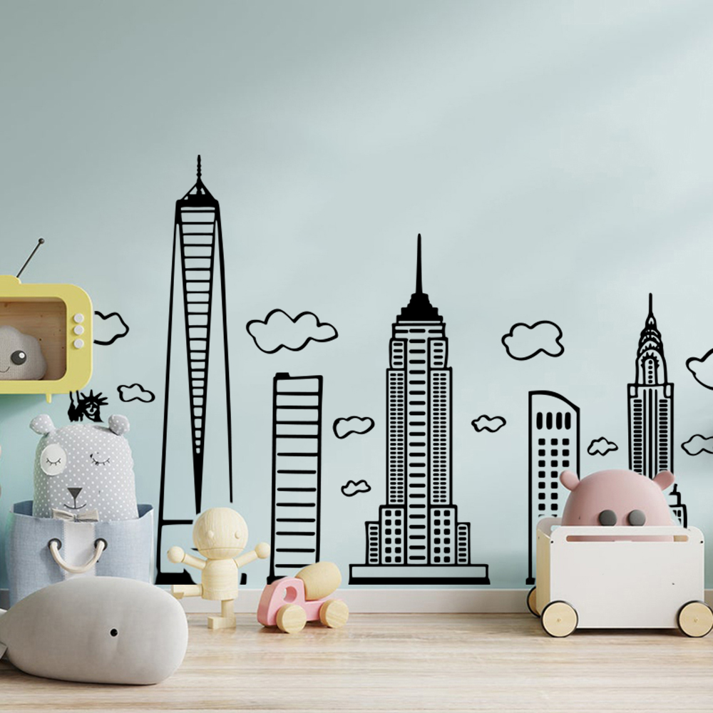 Grote Doodled New York Skyline - Interior Design Magazine recensie en prijs