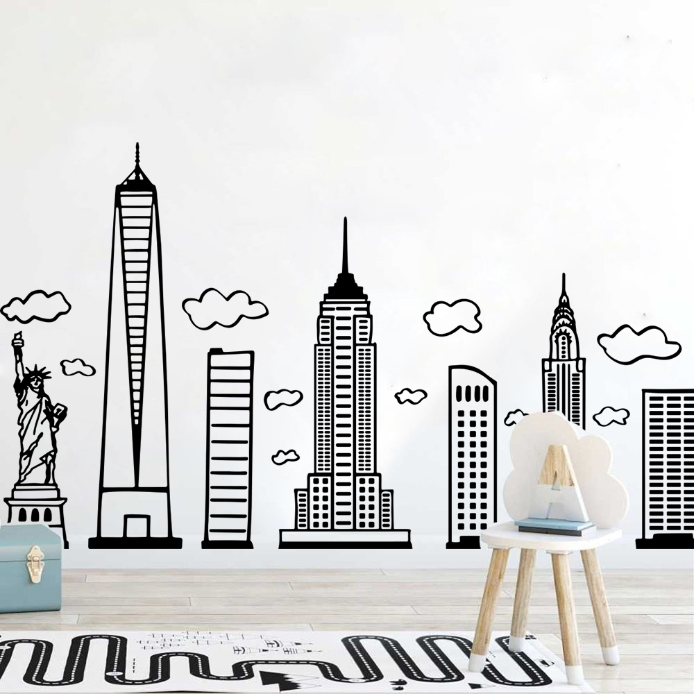 Grote Doodled New York Skyline - Interior Design Magazine recensie en prijs