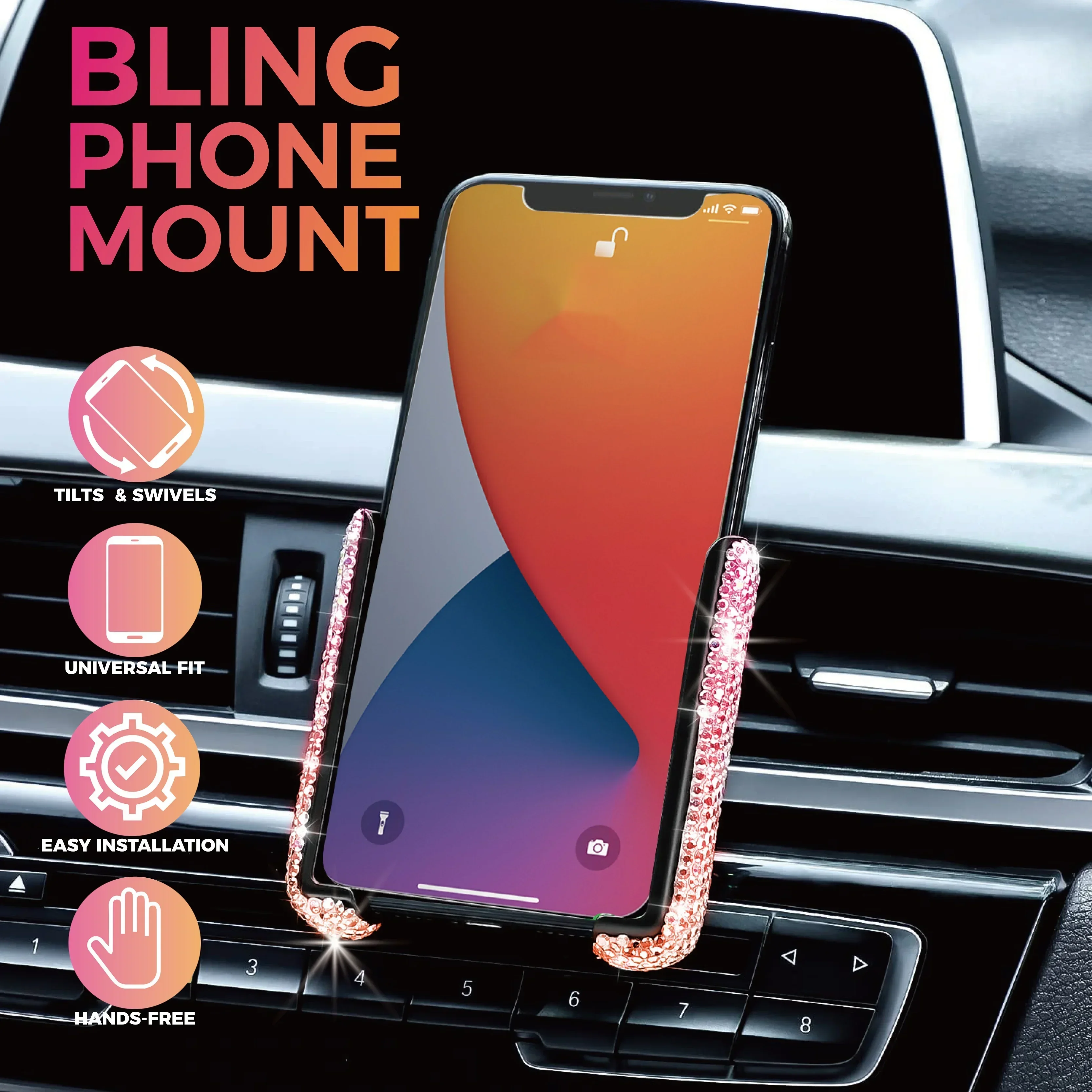 Diamanten auto telefoonhouder  - Interior Design Texture recensie en prijs