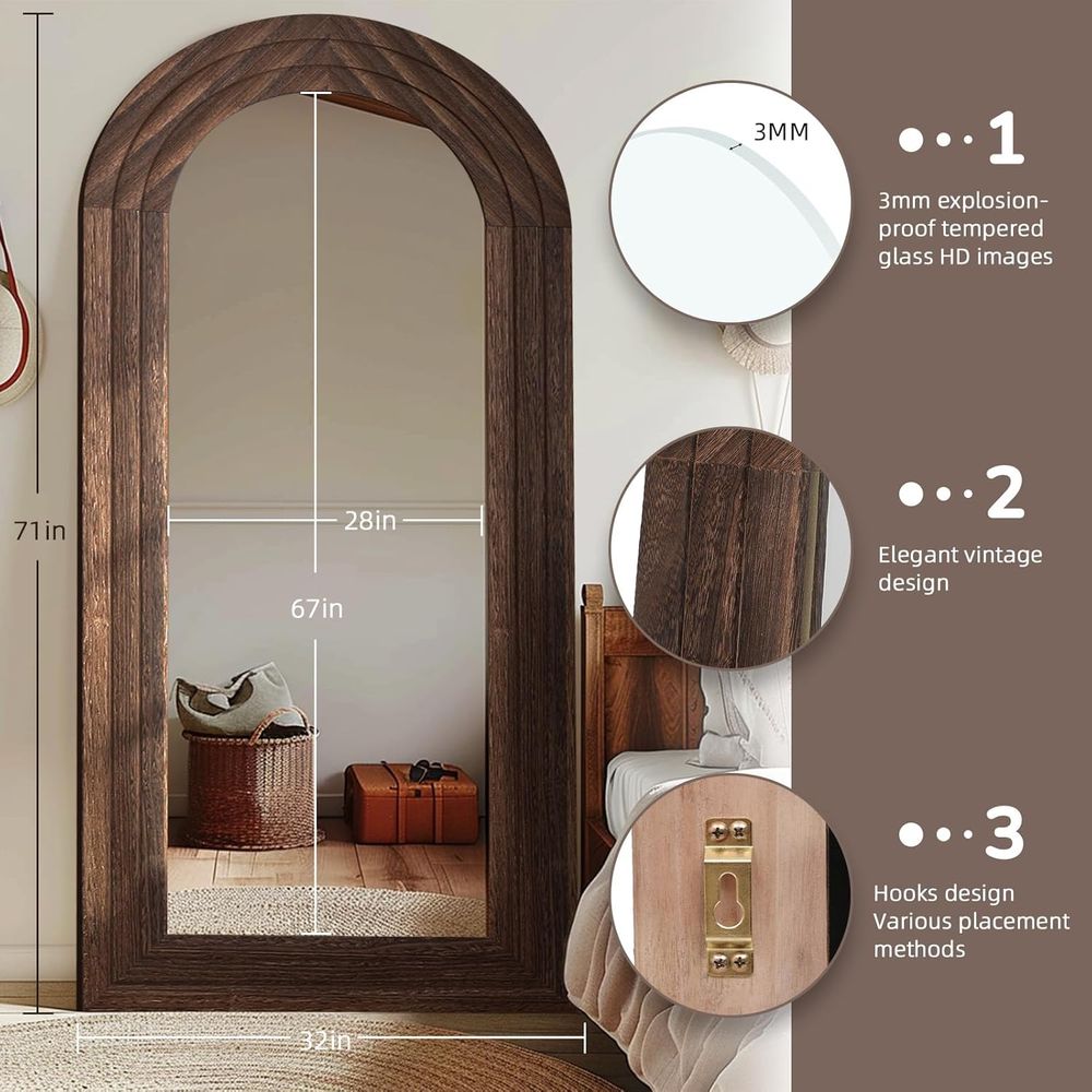 Gebogen spiegel op volle lengt - Arch Mirror Leaning recensie en prijs