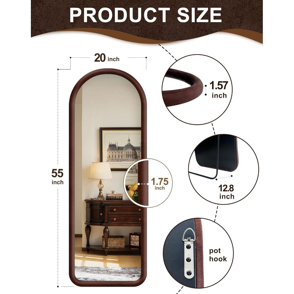 Gebogen spiegel op volle lengt - Arch Mirror Leaning recensie en prijs