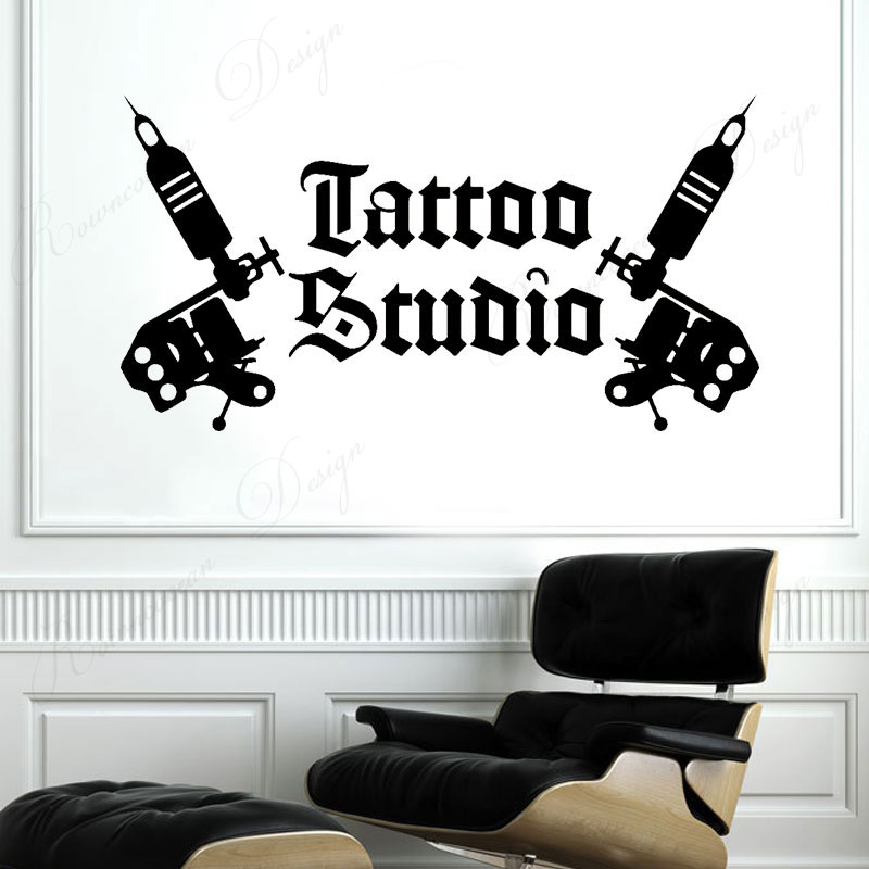 Tattoo Studio Logo Muursticker - Interior Design Magazine recensie en prijs