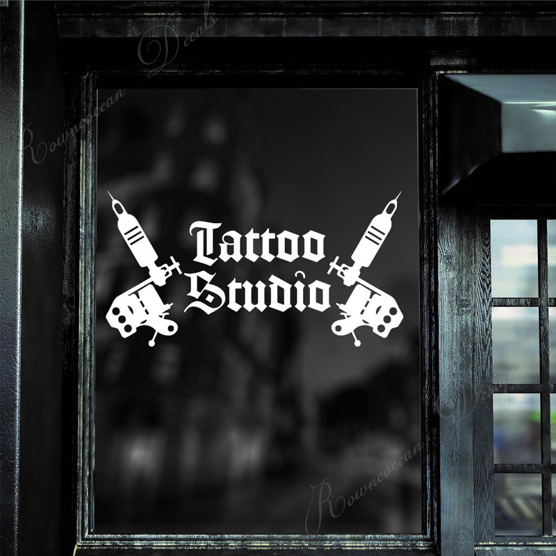 Tattoo Studio Logo Muursticker - Interior Design Magazine recensie en prijs